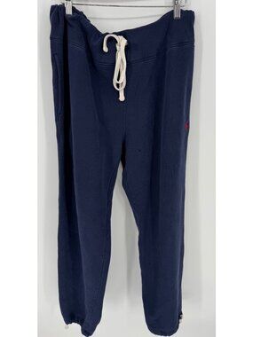 Polo Ralph Lauren Mens Navy Blue Drawstring Sweatpants With Red Polo Logo